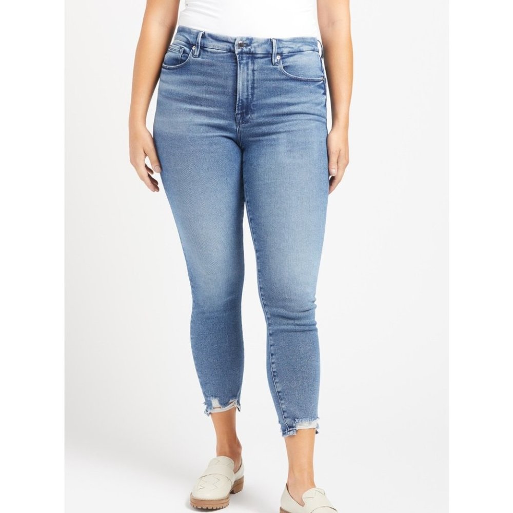 Cropped Distressed Good American Denim